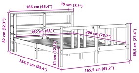 ΠΛΑΙΣΙΟ ΚΡΕΒΑΤΙΟΥ ΜΕ ΚΕΦΑΛΑΡΙ ΛΕΥΚΟ 160X200 ΕΚ. ΑΠΟ ΜΑΣΙΦ ΠΕΥΚΟ 3305974