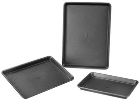 VEVOR Baking Pan Set 3-Piece Nonstick Carbon Steel Set with Silicone Handles