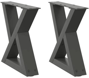 vidaXL Πόδια Τραπεζιού Σαλονιού 2 τεμ. Ανθρακί 30x(30-31,3) εκ. Ατσάλι