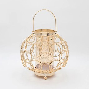 Φανάρι Μεταλλικό 819-00249 Φ23x23cm Gold Estheti Home Μέταλλο