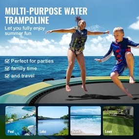 VEVOR 12ft Inflatable Water Trampoline Swim Platform Bounce for Pool Lake Toy