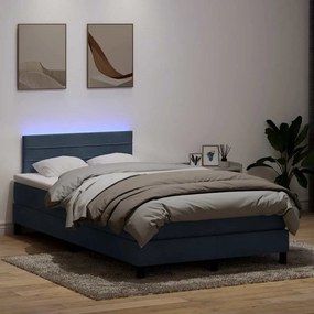Κρεβάτι Boxspring με Στρώμα Σκούρο Γκρι 120x210 εκ. Βελούδινο