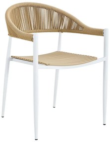 Πολυθρόνα Στοιβαζόμενη Malta Ε6722,1 57x57x76cm White-Beige