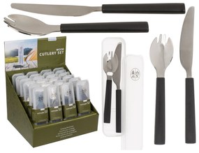 Σετ Φαγητού Κουτάλι/Πηρούνι/Μαχαίρι Για Camping 20.5cm Σε Πλαστική Θήκη 2Τμχ