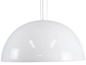 GloboStar® SERENIA WHITE 01273 Μοντέρνο Κρεμαστό Φωτιστικό Οροφής Μονόφωτο Λευκό Γύψινο Καμπάνα Φ90 x Y45cm