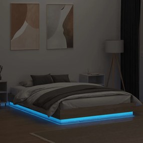 Πλαίσιο Κρεβατιού με LED Sonoma Δρυς 160x200 εκ. - Καφέ