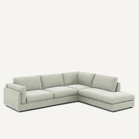 Γωνιακός καναπές με ανάκλινδρο από βελούδο stonewashed, Cesar