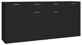 vidaXL Μπουφές Μαύρος 160 x 36 x 75 εκ. Επεξ. Ξύλο