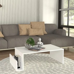 Megapap Τραπεζάκι Σαλονιού Regnar Λευκό 100,6x55x31,8εκ.
