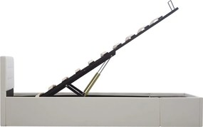 vidaXL Πλαίσιο Κρεβατιού με Αποθηκ. Χώρο Λευκό 100x200 εκ. Συνθ. Δέρμα