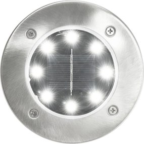 vidaXL Σποτ Ηλιακά Χωνευτά - Καρφωτά LED 8 τεμ. Λευκό