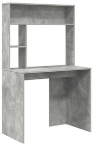 vidaXL Γραφείο Γκρι σκυροδέματος 91 x 50 x 149 εκ Επεξεργασμένο ξύλο