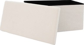 Σκαμπό-μπαούλο Forward pakoworld ύφασμα μπουκλέ ivory 76.5x38x37.5εκ