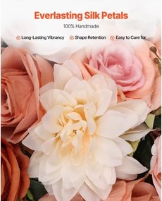 VEVOR Artificial Wedding Arch Flowers Kit Orange With 2 Pcs Flowers 3 Pcs Drapes