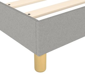 vidaXL Κρεβάτι Boxspring με Στρώμα Ανοιχτό Γκρι 200x200 εκ. Υφασμάτινο