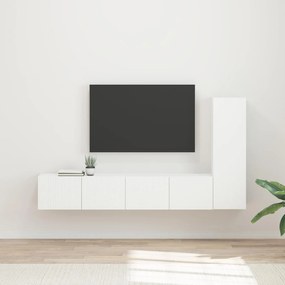 vidaXL Σετ επίπλου τηλεόρασης Επιτοίχιο 3 pcs Λευκό Επεξεργασμένο ξύλο