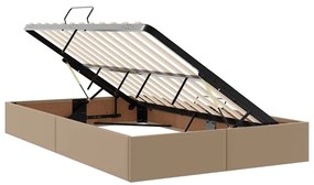 vidaXL Κρεβάτι Αποθήκης Καπουτσίνο 120 x 190 cm Τεχνητό Δέρμα