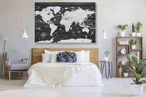 Εικόνα σε ασπρόμαυρο χάρτη από φελλό σε ξύλινο φόντο - 120x80  color mix