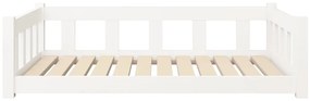 vidaXL Κρεβάτι Σκύλου Λευκό 105,5x75,5x28 εκ. από Μασίφ Ξύλο Πεύκου
