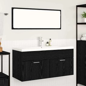 vidaXL Ντουλάπι Μπάνιου Επιτοίχιο Μαύρη Οξυά 100 x 38,5 x 46 cm