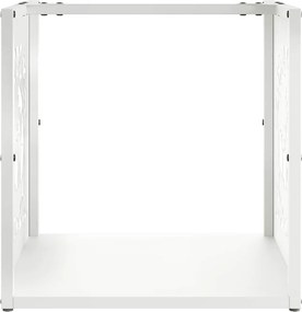 vidaXL Ράφι Καυσόξυλων Λευκό 40x40x40 εκ. Χάλυβας ψυχρής έλασης