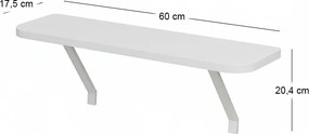 Ραφιέρα τοίχου Barca Megapap χρώμα λευκό 60x17,5x20,4εκ.