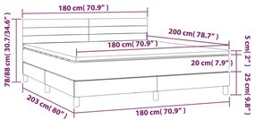 vidaXL Κρεβάτι Boxspring με Στρώμα Taupe 180x200 εκ. Υφασμάτινο