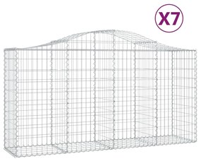 vidaXL Συρματοκιβώτια Τοξωτά 7 τεμ. 200x50x100/120 εκ. Γαλβαν. Ατσάλι