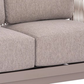 Σετ κήπου Γωνιακό Σαλόνι ELYSIA 3 τεμ. Αλουμίνιο - Σχοινί - P.E.Ύφασμα Σαμπανί - Aνοιχτό Γκρί 271x73x82 εκ.