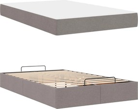vidaXL Σκελετός κρεβατιού με στρώμα 2 pcs Taupe ύφασμα