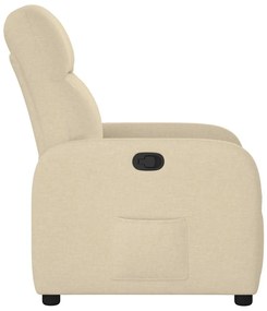 vidaXL Πολυθρόνα Ανακλινόμενη Κρεμ Υφασμάτινη