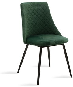 Καρέκλα Giselle βελούδο σκούρο πράσινο-μαύρο πόδι Υλικό: VELVET - METAL 096-000020