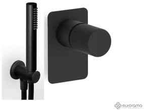 Eurorama Eletta Tecno Black Matt Μίκτης Εντοιχισμού+Παροχή νερού Στρογγυλή