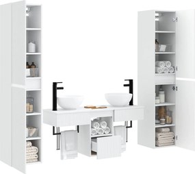 vidaXL Σετ Επίπλων Μπάνιου 5 τμχ. Λευκό 33 x 34,5 x 160 εκ