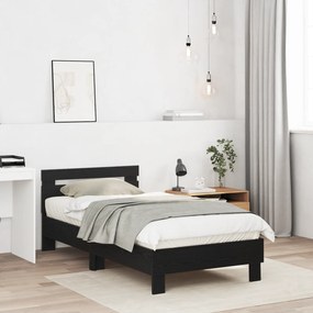 vidaXL Κρεβάτι – Μαύρη Δρυς, 90x190 εκ., φτιαγμένο από ξύλο.