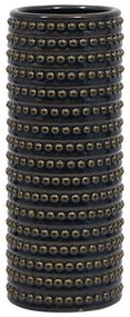 Βάζο 023-223-099 12x12x33cm Blue Black-Gold Ceramic