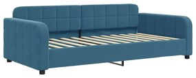 vidaXL Καναπές Κρεβάτι Συρόμενος Μπλε 90x200 εκ. Βελούδινος &amp; Συρτάρια