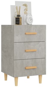 vidaXL Κομοδίνο Γκρι Σκυροδέματος 40x40x66 εκ. από Επεξεργασμένο Ξύλο