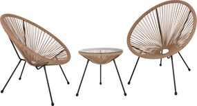 ΣΕΤ ΕΞΩΤΕΡΙΚΟΥ ΧΩΡΟΥ 3ΤΜΧ ACAPULCO HM21100 TWISTED WICKER-ΜΕΤΑΛΛΟ