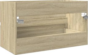 vidaXL Ντουλάπι Νιπτήρα Sonoma Δρυς 80 x 38,5 x 45 εκ. από Επεξ. Ξύλο