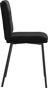 vidaXL Καρέκλες Τραπεζαρίας 2 τεμ. Μαύρες Βελούδινες