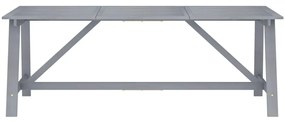 vidaXL Τραπεζαρία Κήπου Γκρι 206 x 100 x 74 εκ. από Μασίφ Ξύλο Ακακίας