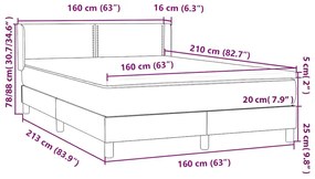 Κρεβάτι Boxspring με Στρώμα Σκούρο Πράσινο 160x210εκ. Βελούδινο - Πράσινο