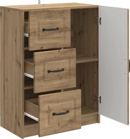 vidaXL Πλαϊνό γραφείο Artisan Δρυς 66 x 34,5 x 87 εκ.