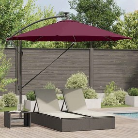 vidaXL Ομπρέλα Cantilever Banana Μπορντό 294 x 294 x 248 cm