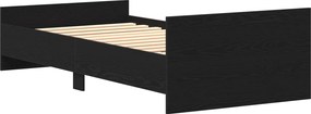 vidaXL Σκελετός Κρεβατιού Μαύρη Δρυς 80 x 200 cm Επεξεργασμένο Ξύλο