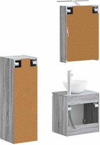 vidaXL Σετ Επίπλων Μπάνιου 4 pcs Γκρι Sonoma