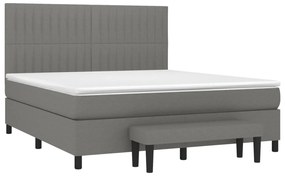 vidaXL Κρεβάτι Boxspring με Στρώμα Σκούρο Γκρι 180x200 εκ Υφασμάτιν