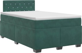vidaXL Κρεβάτι box spring με στρώμα Σκούρο Πράσινο 120 x 190 cm