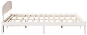 vidaXL Σκελετός Κρεβατιού Λευκό 150 x 200 cm Μασίφ ξύλο πεύκου